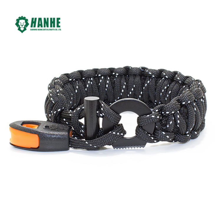 Are there any additional features or accessories that complement the use of reflective paracord?